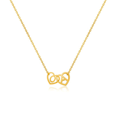 GIFT4U Initial Necklace for Women - Dainty Heart Initial Necklace Gold Heart Initial Necklace Tiny Letter Necklace Trendy Cute Two Initial Necklace Gold Jewelry Necklace for Women Gifts